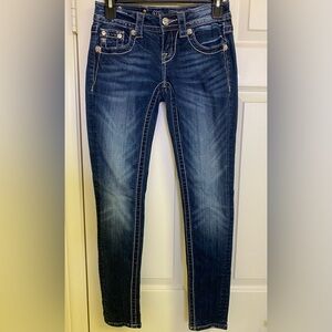 Miss Me Blue Skinny Jeans with Natural Fading